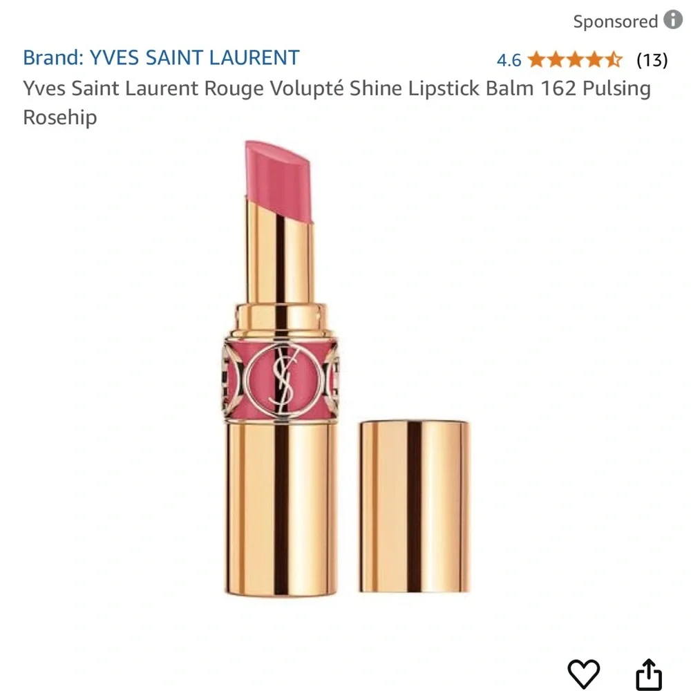 YSL Rouge Volupte Shine No 162 pulsing Rosehip lipstick and mascara set